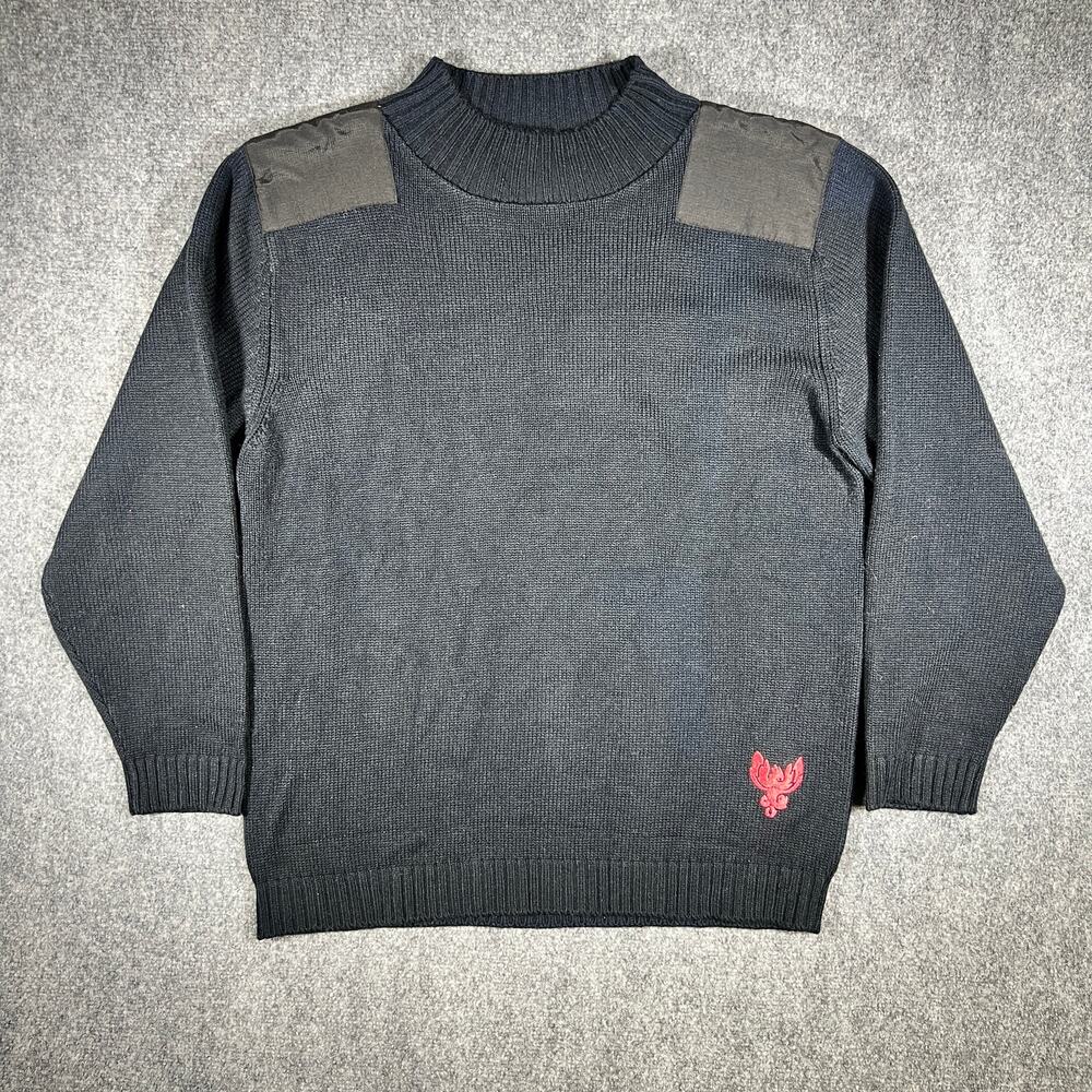 Y2K November Black Tactical Security Sweater Mock Neck Large